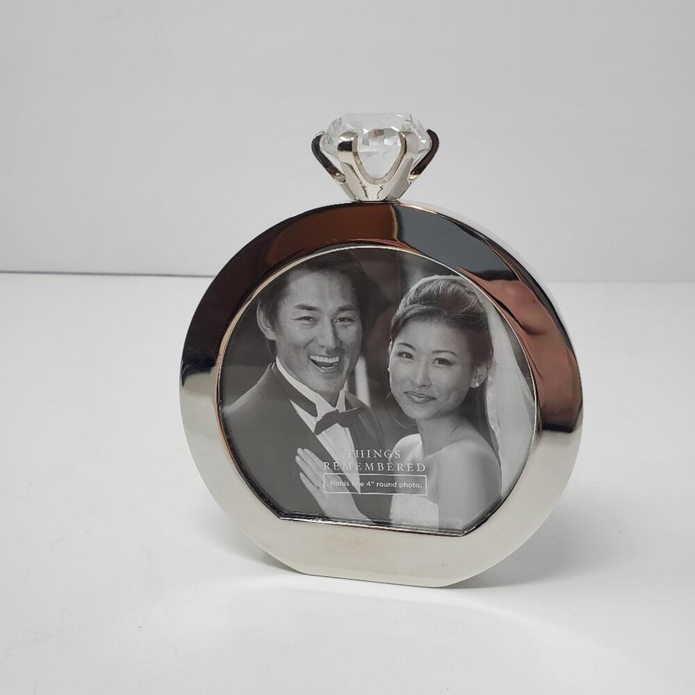 Things Remembered silver tone engagement /wedding frame great Condition